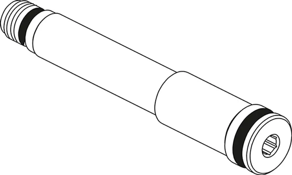 Verbindungsnippel von Ideal Standard, zylindrische Form mit Gewinde und Dichtungsring an einem Ende, flache Oberseite mit innenliegenden Torx-Profil.